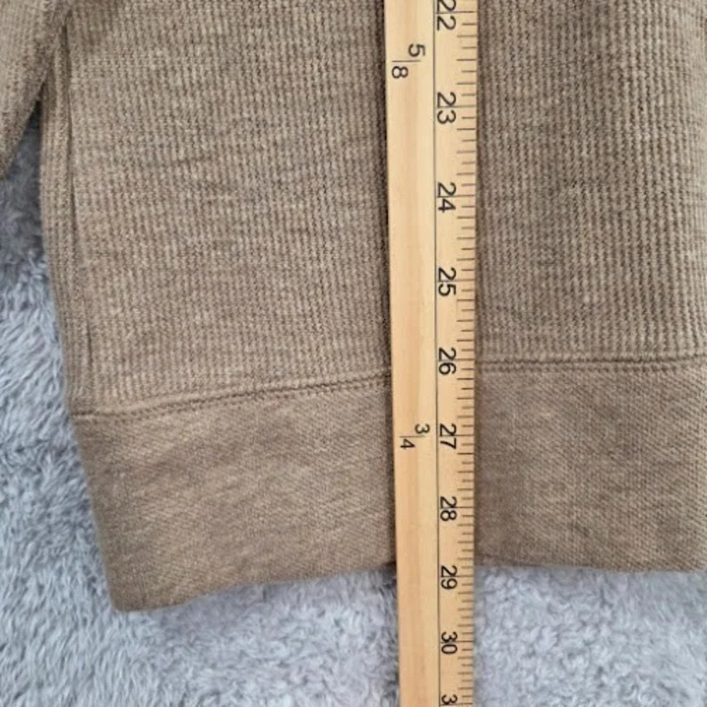 Banana Republic‎ Quarter Zip Men's Large Tan Waffle Knit Cotton Blend Pullover
